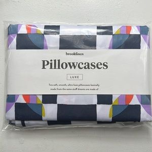 Brooklinen King Luxe Pillowcases in Kaleidoscope Set of 2 NEW NEVER OPENED